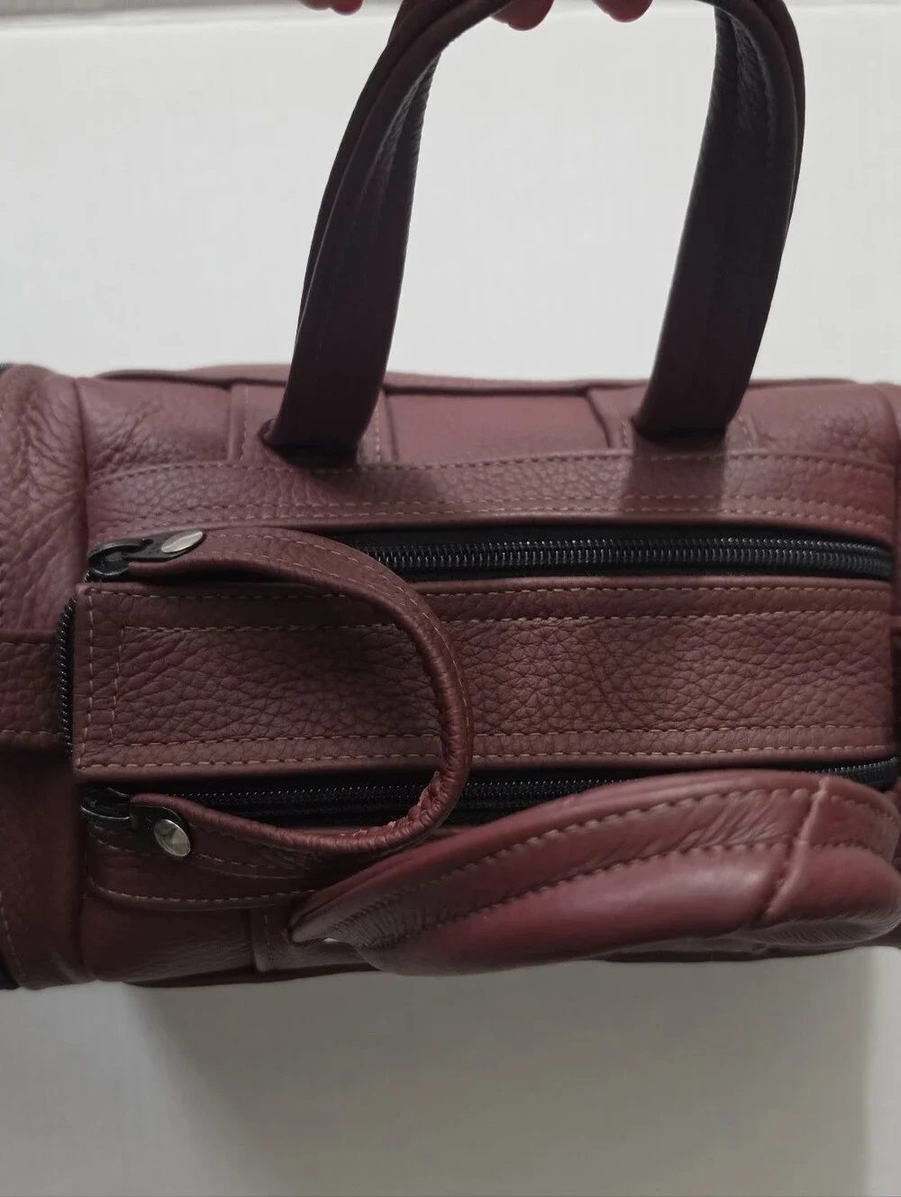 Handmade Artisan Leather Duffel Crossbody Bag